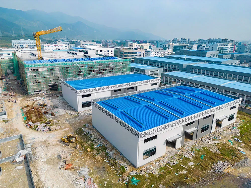 Industrial buildings with metal roofs