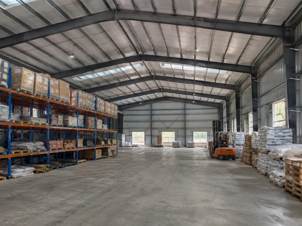 prefab steel warehouse kit with steel frame and wall panels