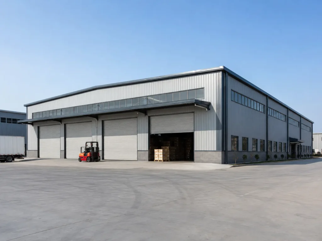 prefab steel warehouse kit with steel frame and wall panels