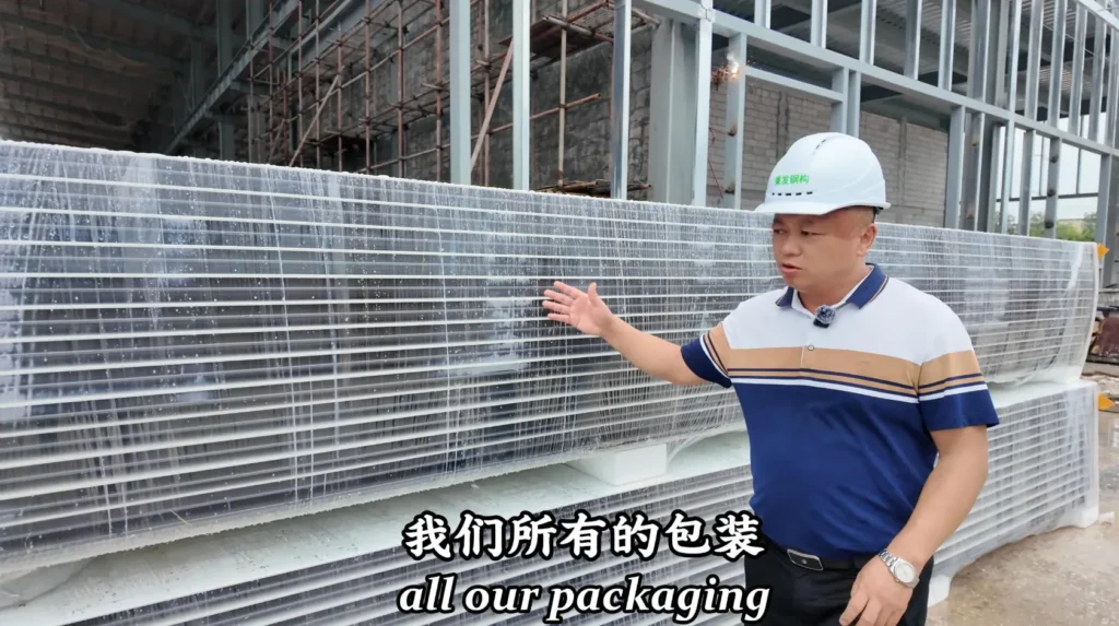 Exterior wall panel installation for steel structure building project