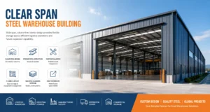 clear span steel warehouse building for industrial storage