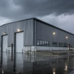 steel buildings in extreme weather during heavy rain and strong winds