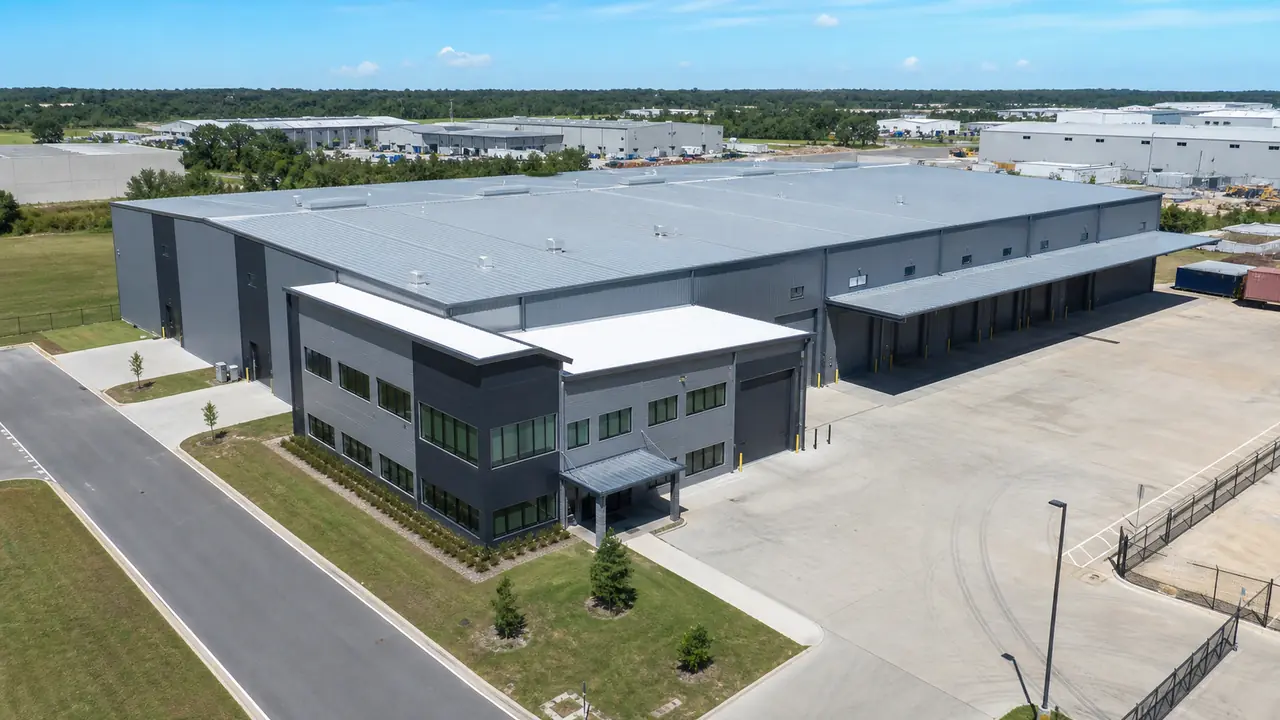 Custom steel warehouse building with mezzanine office for storage and operations