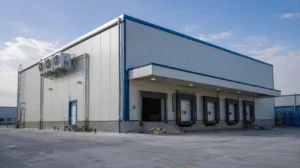 Cold storage steel buildings with insulated roof and wall panels