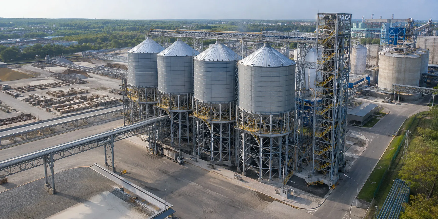 industrial steel silo support structure。