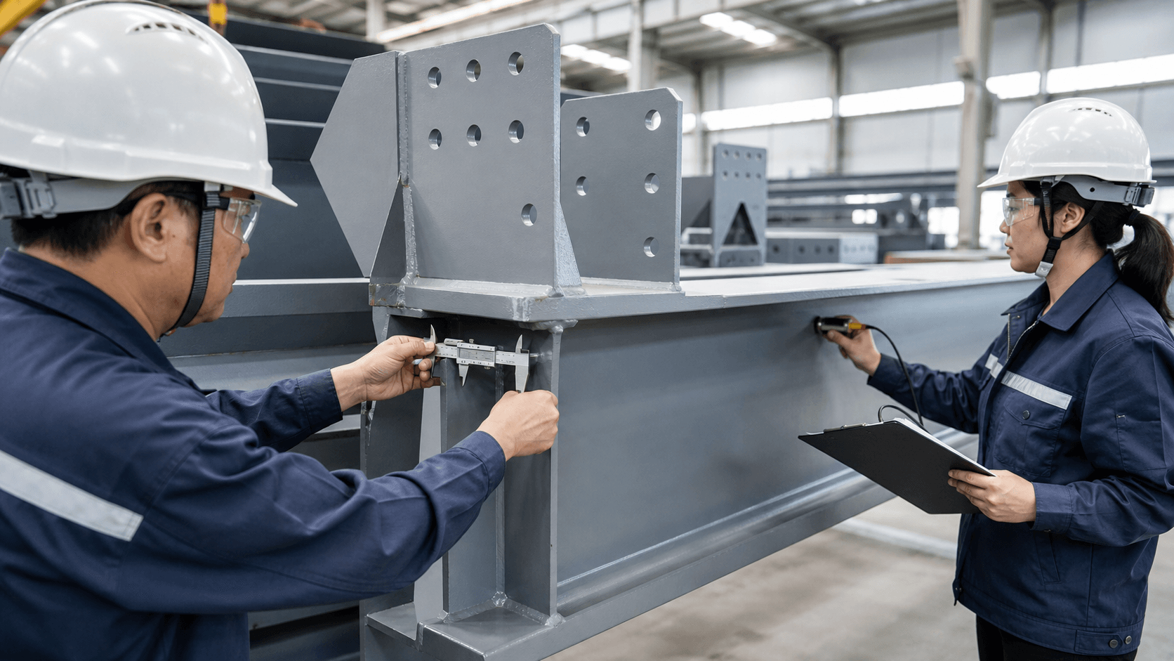 Quality control inspection of fabricated steel building components