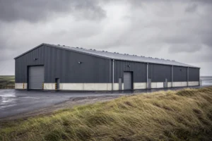 Wind load design for steel structures for a completed industrial steel building