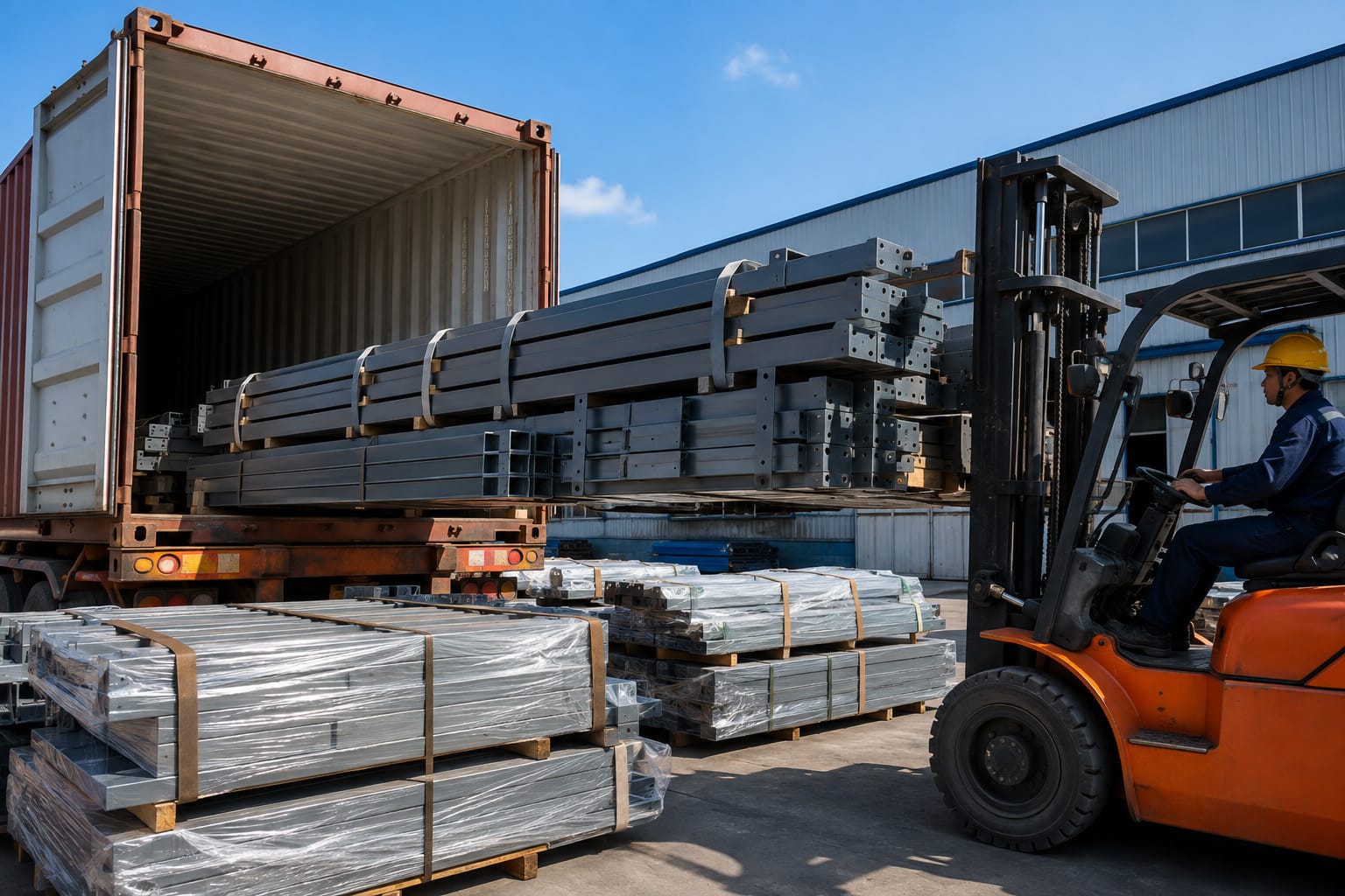 steel building packing and shipping
