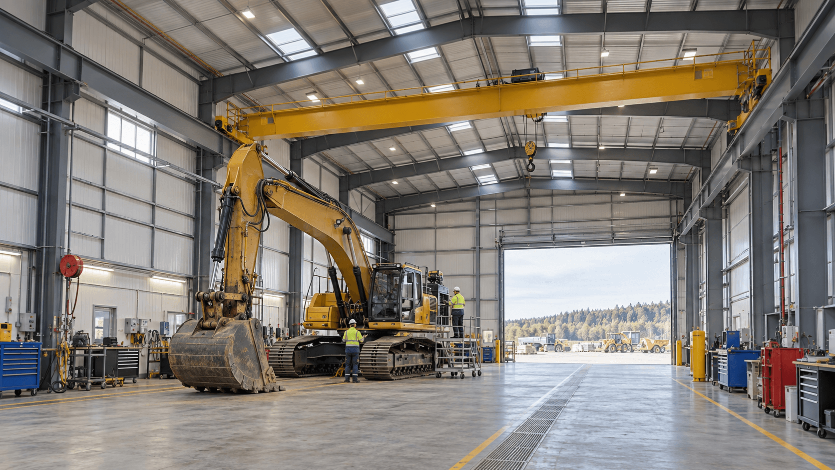 heavy equipment maintenance workshop building