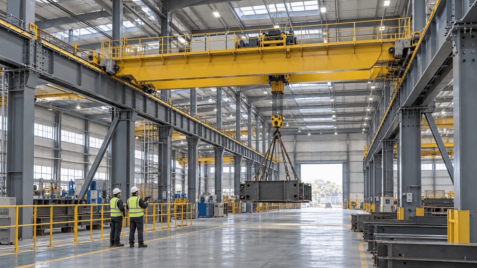 Industrial crane runway steel structure for heavy-duty material handling