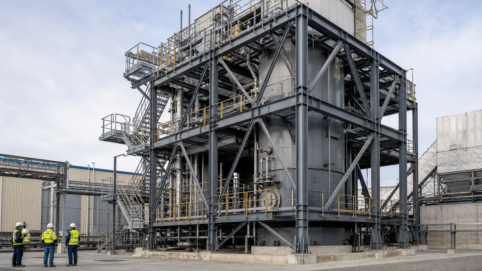 steel boiler support structure