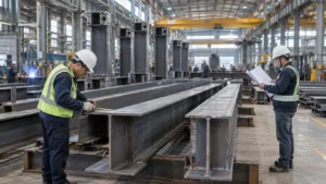 Reliable steel structure supplier performing factory inspection