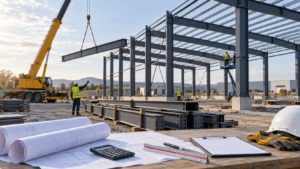 Steel structure building cost planning for an industrial construction project