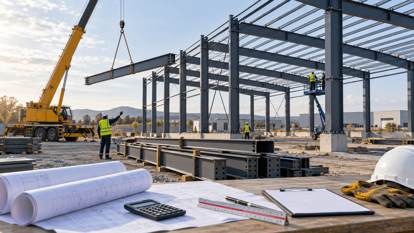 Steel structure building cost planning for an industrial construction project