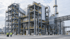 Waste-to-energy plant steel structure for industrial power generation